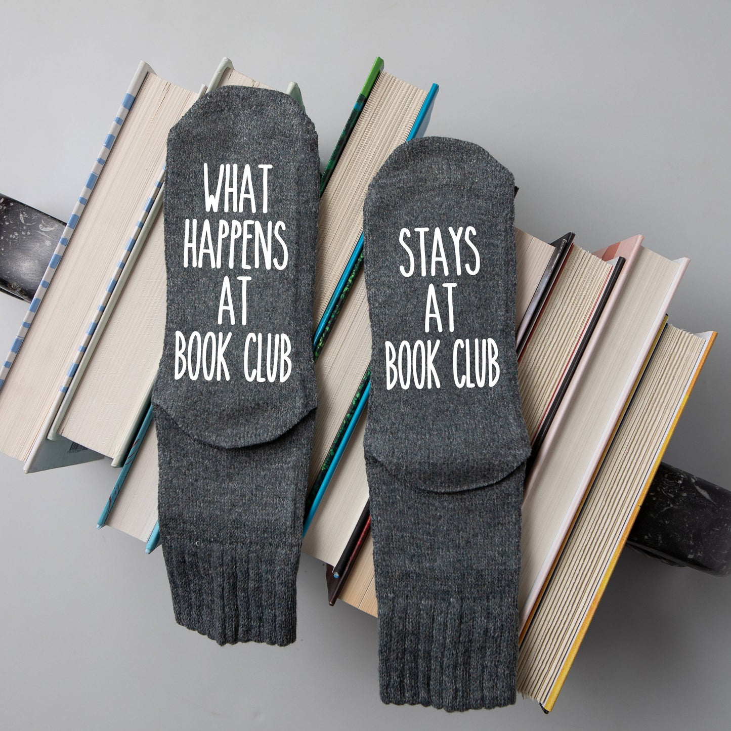 "What Happens At Book Club... Stays At Book Club" Socks