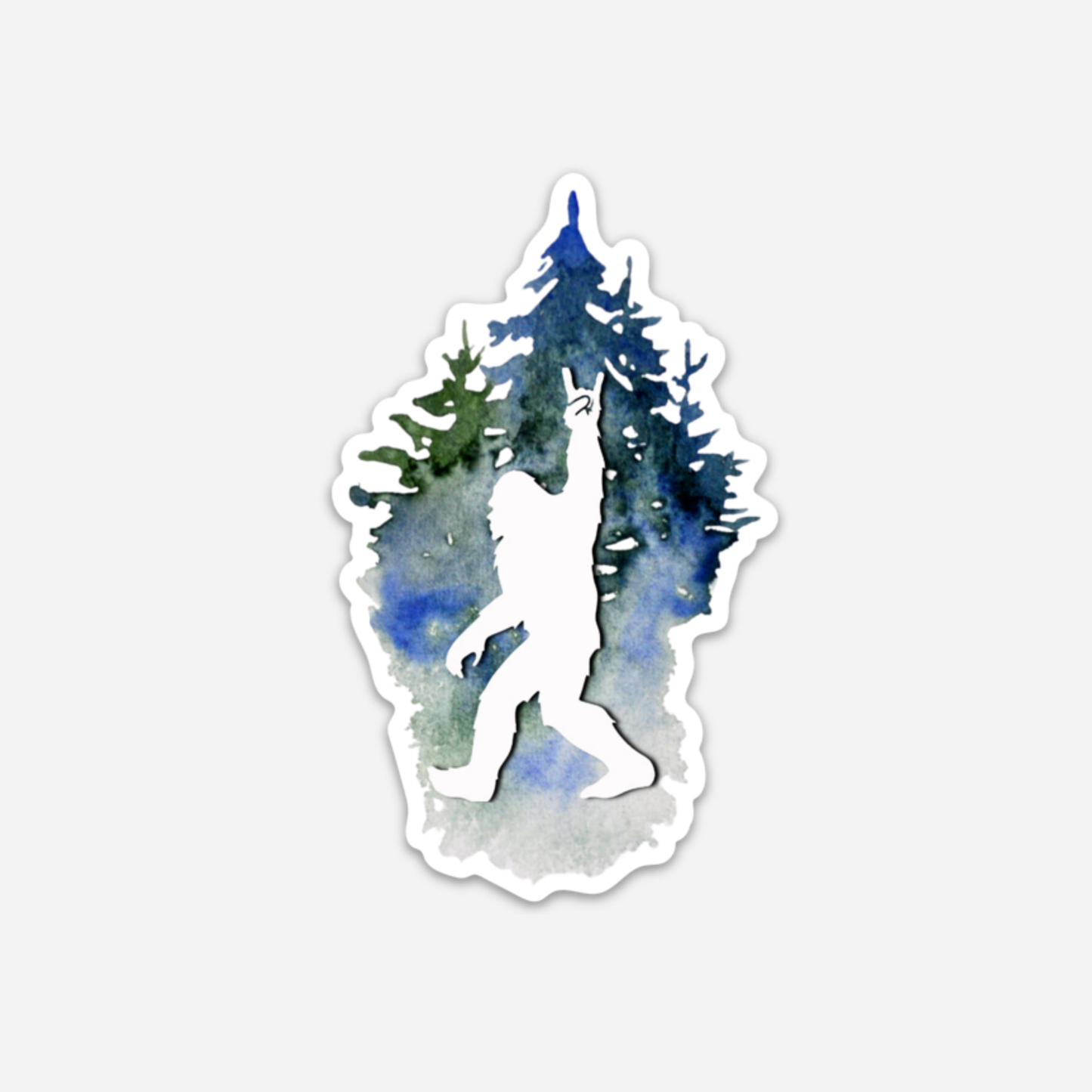 Big Foot Decal, Sasquatch Watercolor Sticker