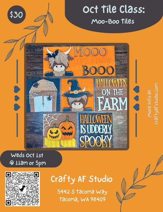 Mooo- Booo October Tile Paint party
