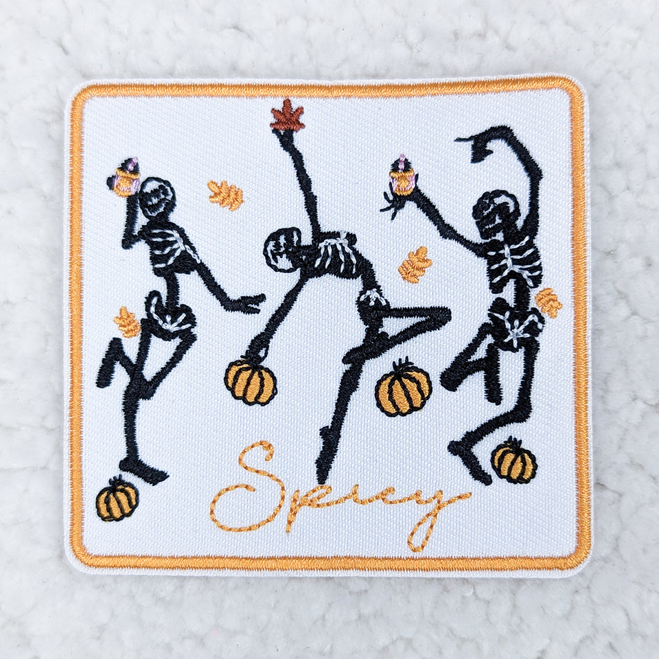 Spicy Dancing Skeletons Embroidered HAT/POCKET Patch