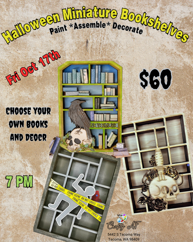 Halloween Mini Bookshelves - True Crime, Witchy Fun!