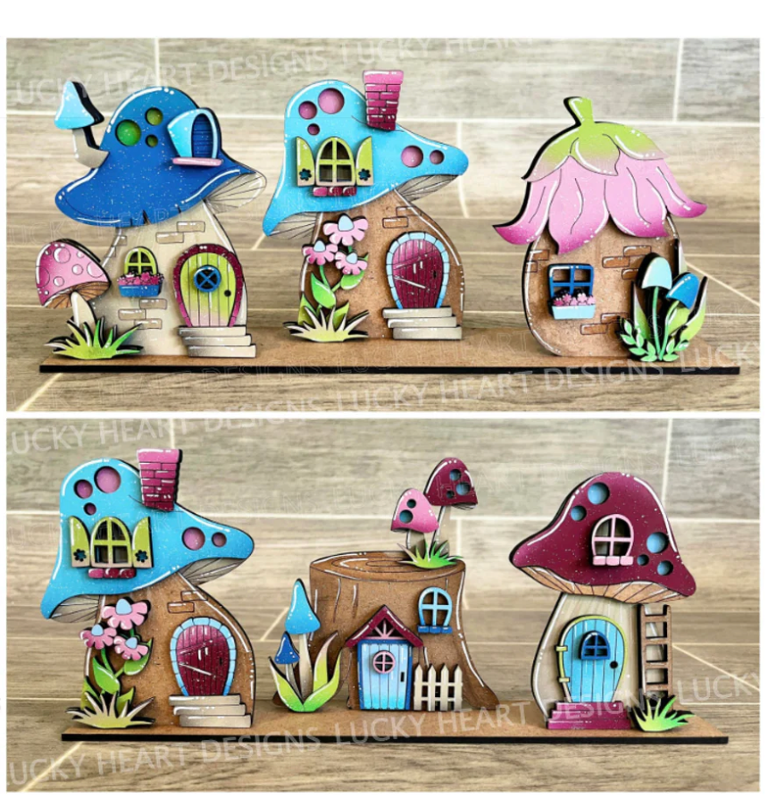 Mushroom Houses - Set of 5