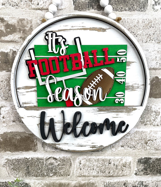 Football Season Seasonal Insert for Interchangeable rounds or Crate - Ready to Paint