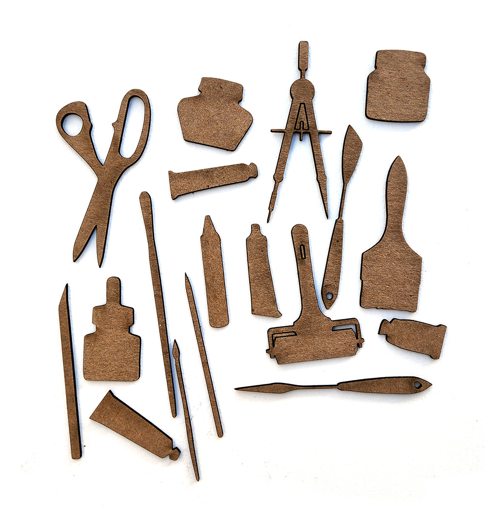 Chipboard: Art Supplies Mash