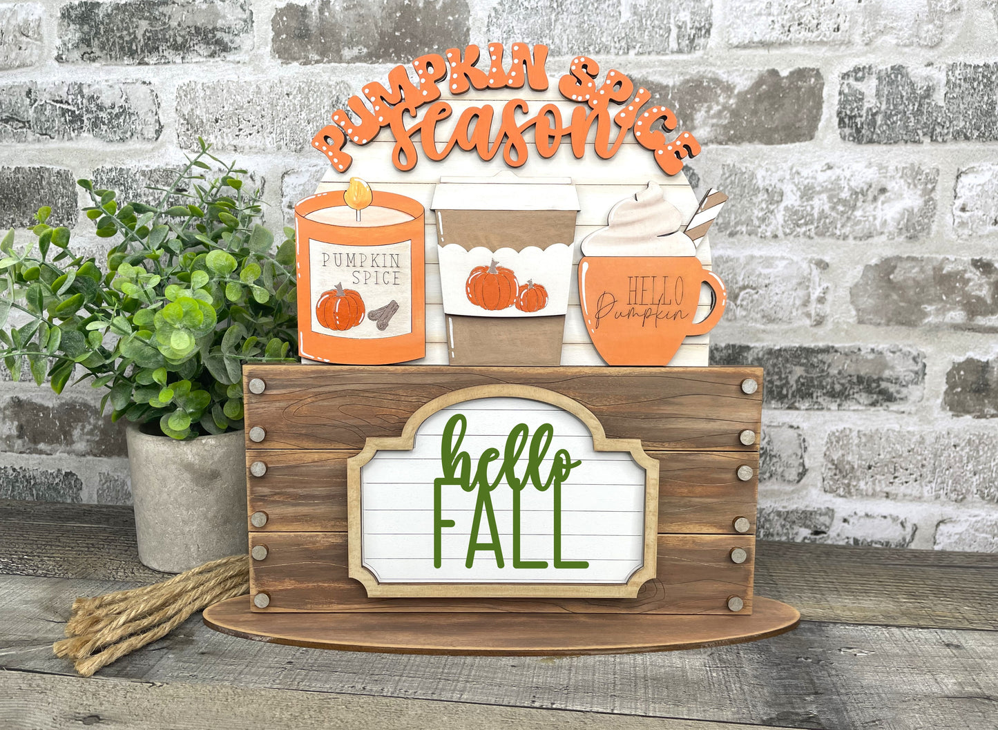 Pumpkin Spice Seasonal Insert for Interchangeable rounds or Crate - Ready to Paint