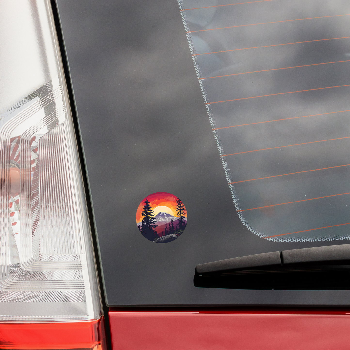 Mount Rainier Sunset Sticker, PNW Landscape Vinyl Decal