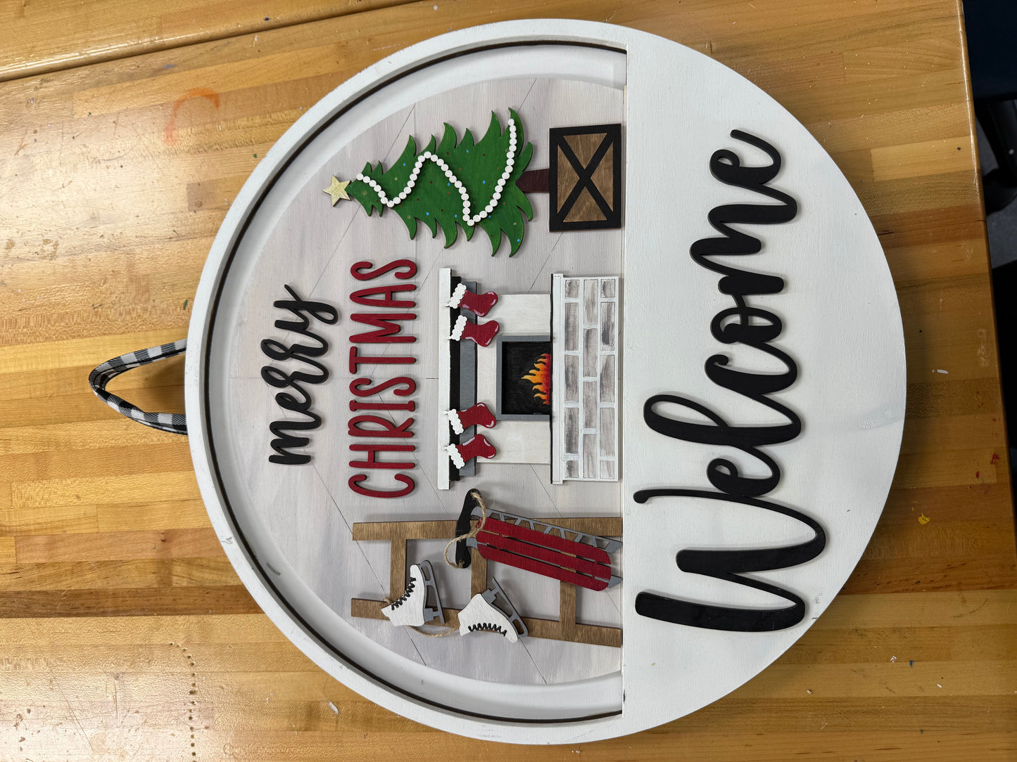 Merry Christmas Fireplace Seasonal Insert
