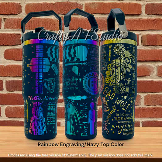 30oz Dr Who Tartis Themed Laser Engraved tumbler