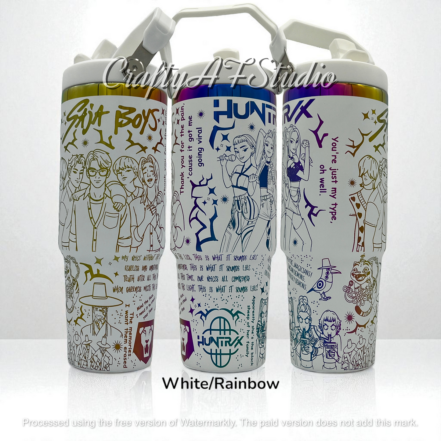 30oz KPop Demon Hunters Laser Engraved tumbler V2 | Huntrix | Saja Boys