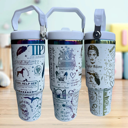 30oz Taylor Tortured Poets Era laser Engraved Tumbler - NSFW