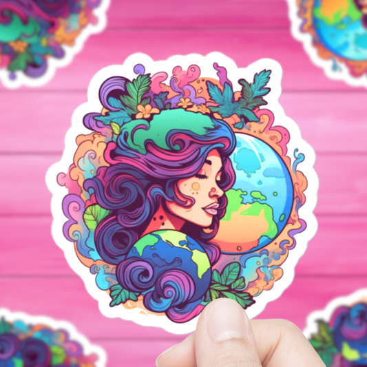 Colorful Earth Goddess Sticker