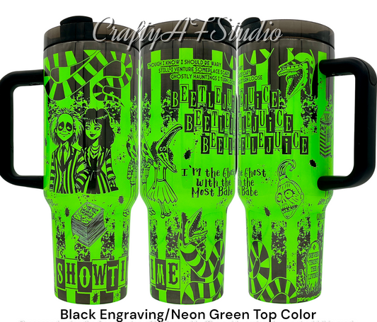 40oz Beettlejuice Showtime Laser Engraved Tumbler