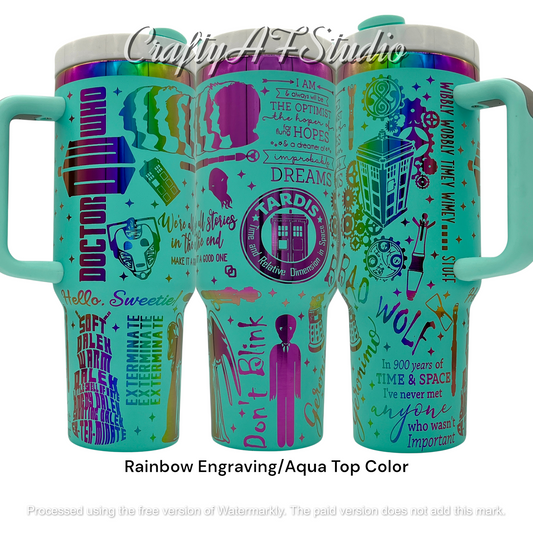 40oz Dr. Who Tardis Laser Engraved Tumbler