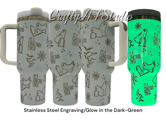 40oz Graveyard Smash - Naughty Ghosts - Laser Engraved Tumbler