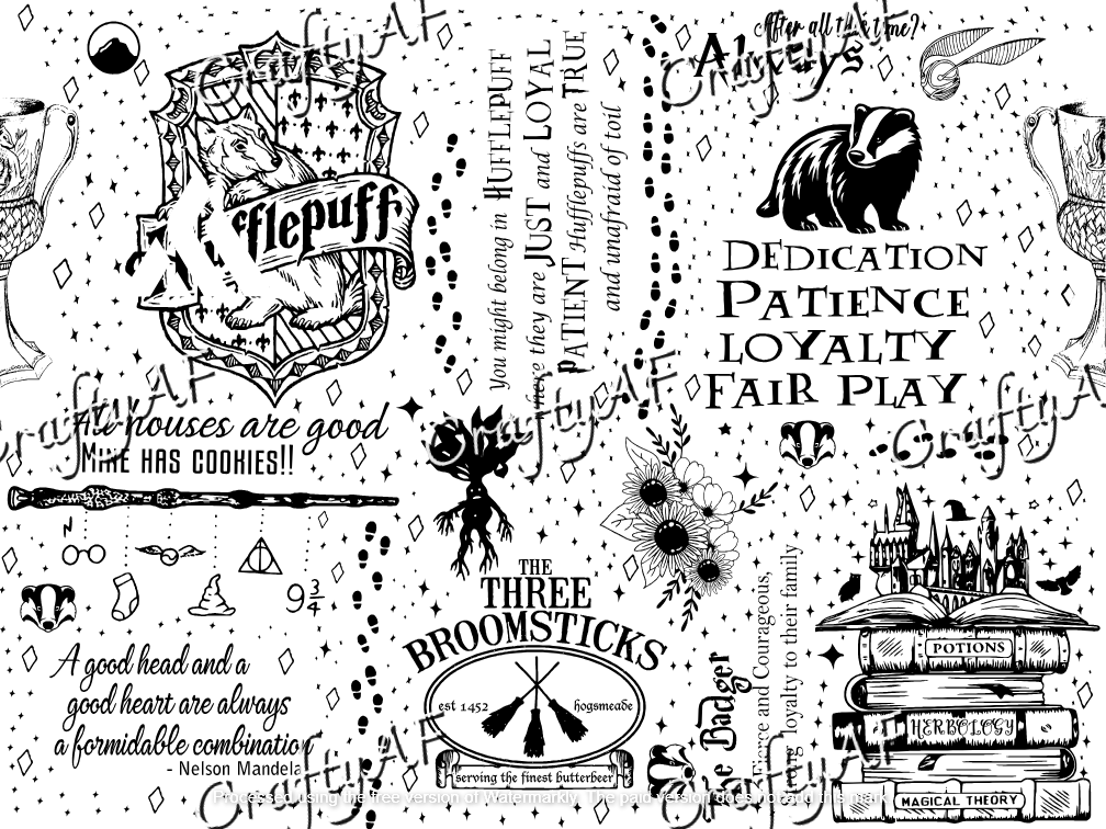 HP Yellow Badger House themed Digital File 40oz svg Hufflepuff