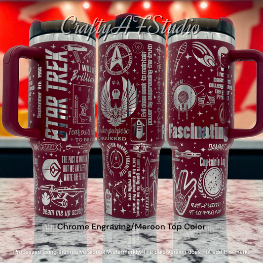 40oz Star Trek laser engraved Tumbler