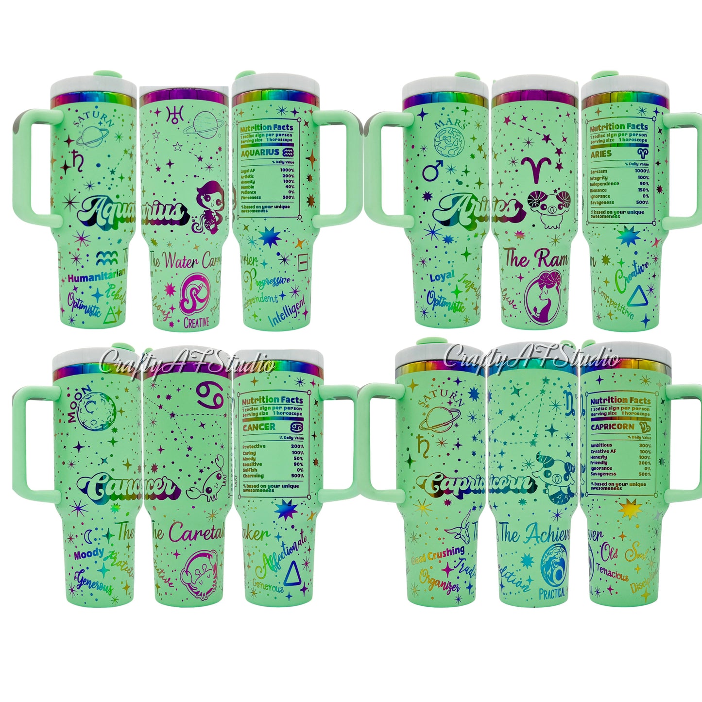 Complete Zodiac Astrological signs series SVG for 40oz tumblers - Digital Files Svg - Entire Series