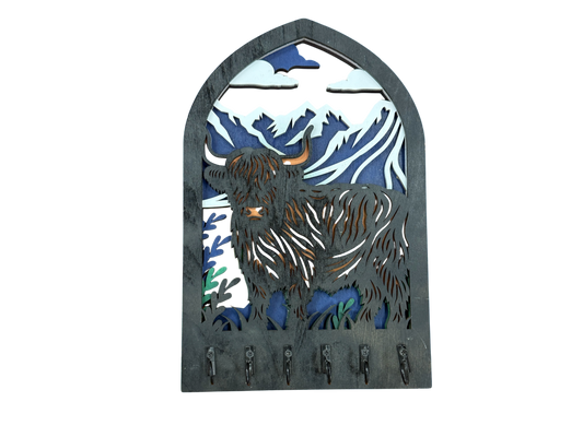 Key Rack - Highland Cow
