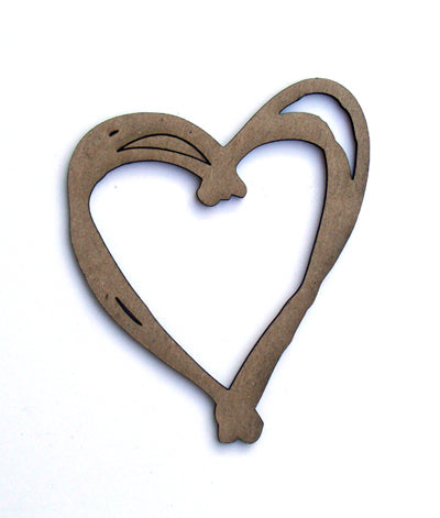 Sketchy Heart chipboard