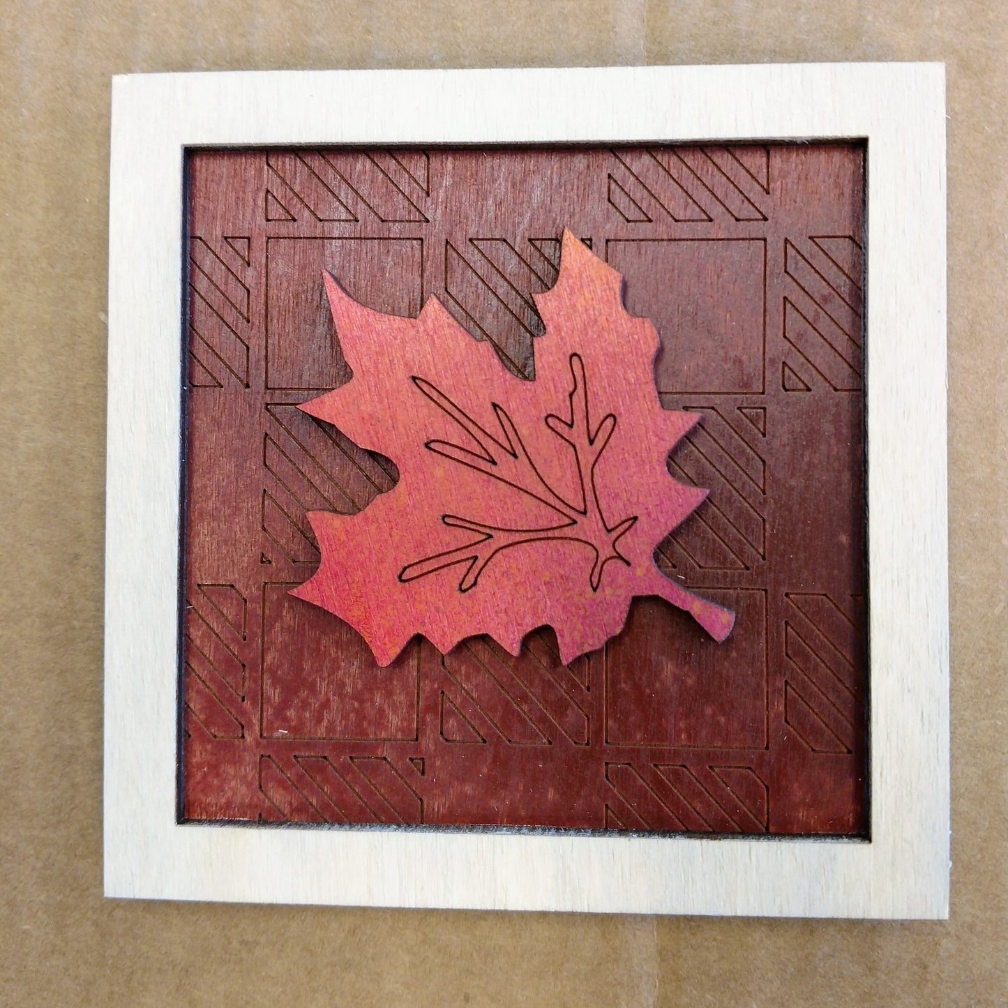 Framed Fall Leaf Insert