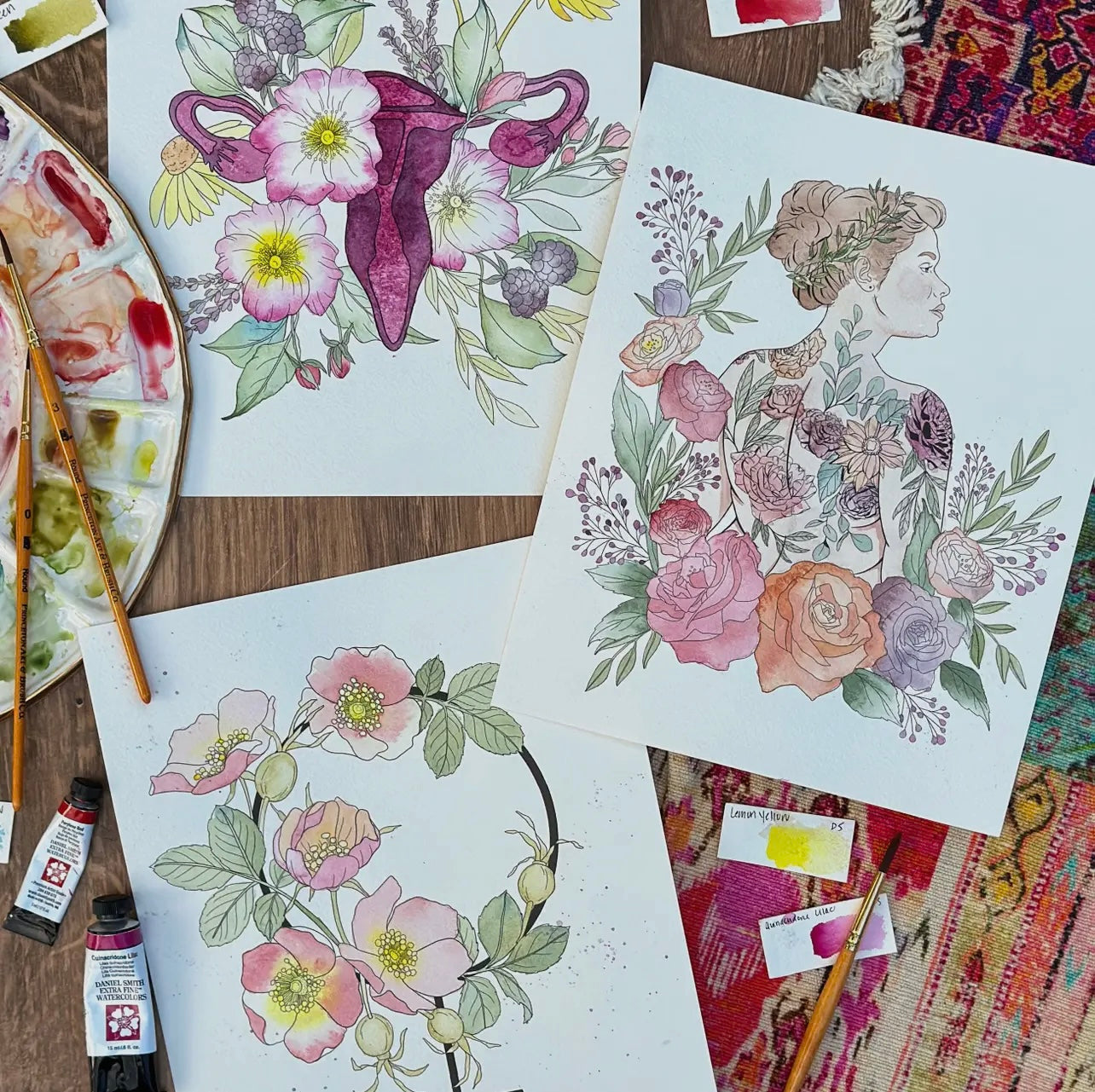 Feminine Florals Beginner Watercolor Kit