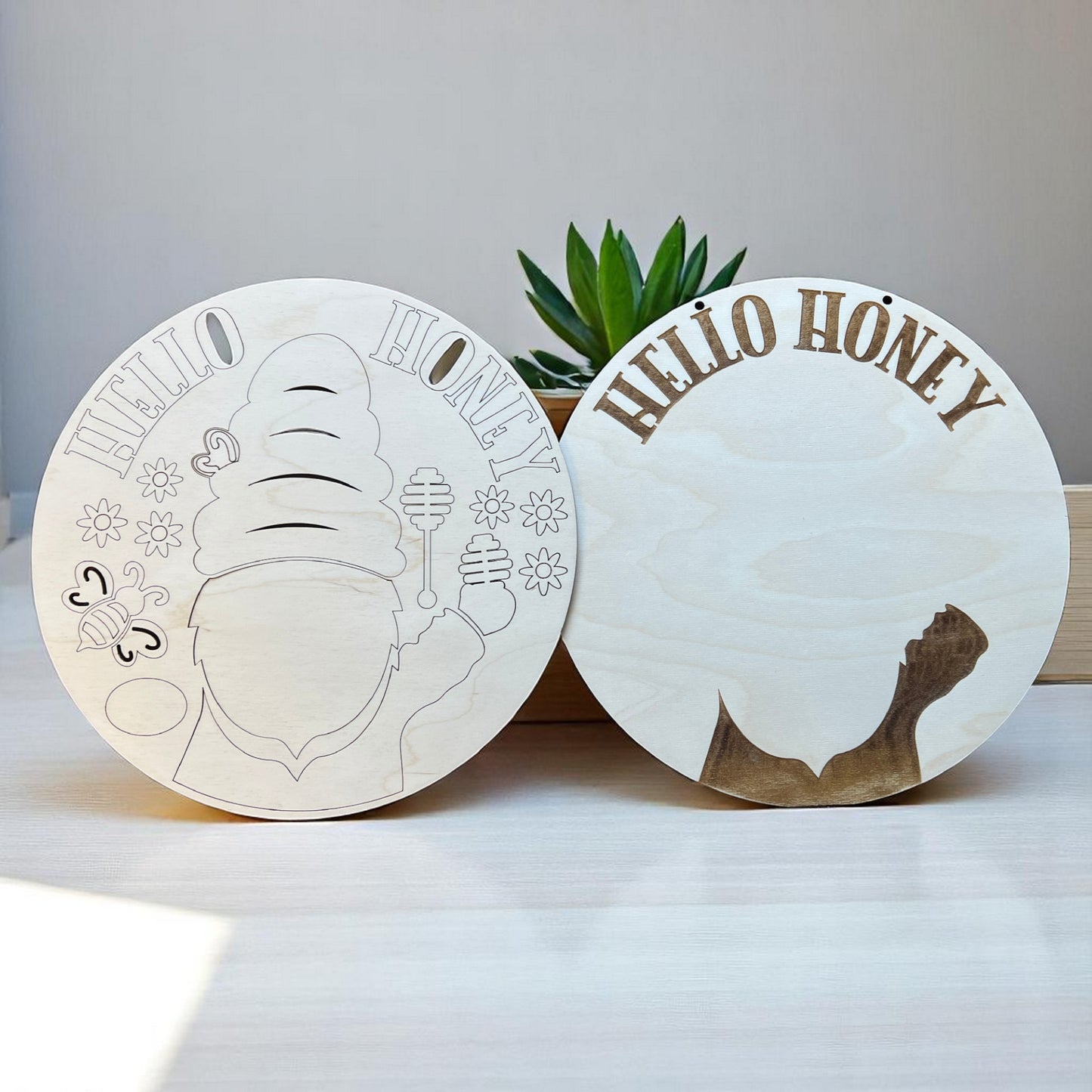Hello Honey Gnome Door or Wall Hanger - Ready to Paint