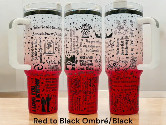 Magic Lovable Mouse Love Quotes 40oz Tumbler