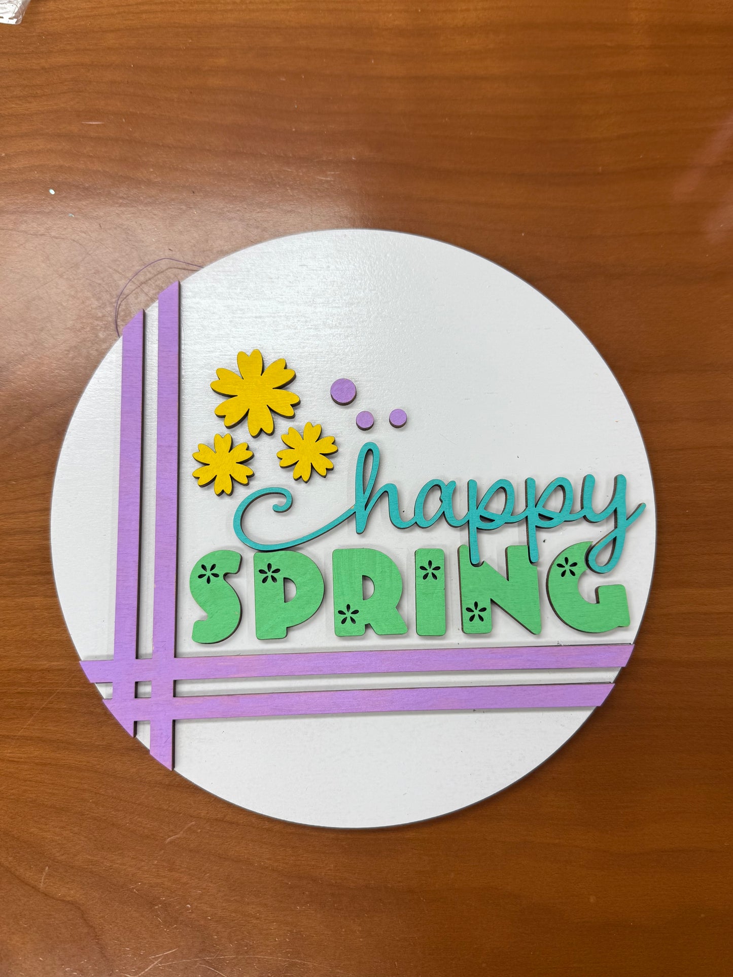 Happy Spring Round Sign