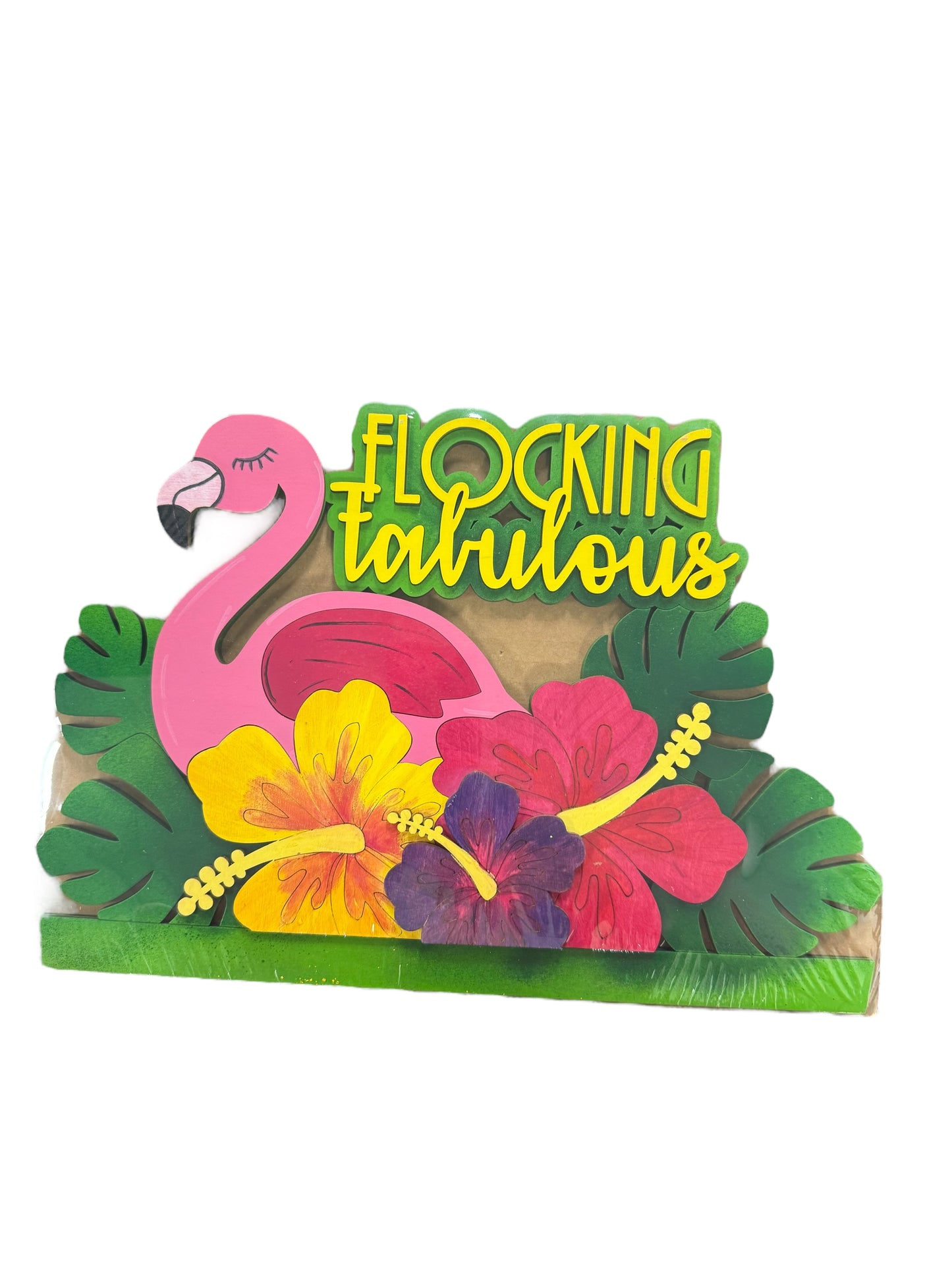 Flocking Fabulous Flamingo Seasonal Insert for Interchangeable rounds or Crate