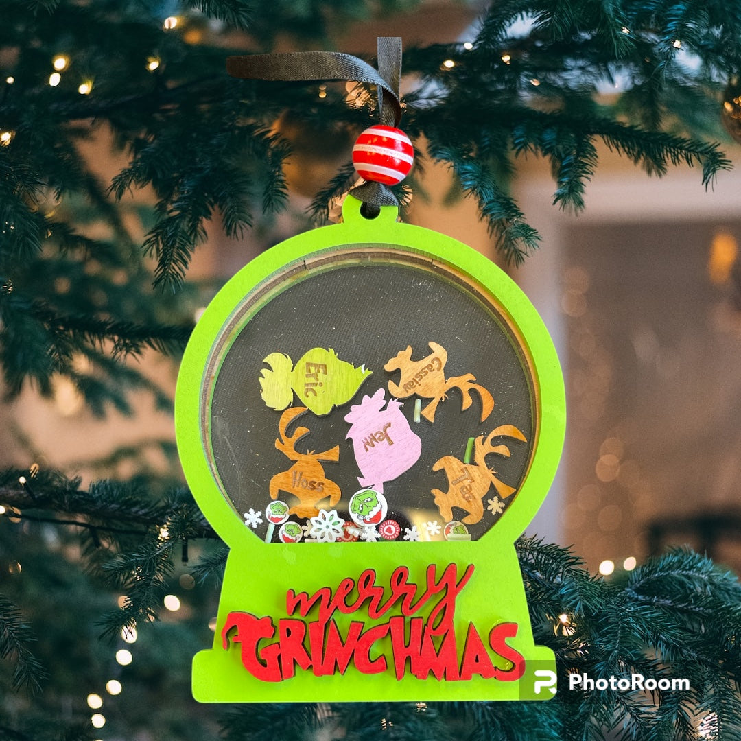 Family Grinch Shaker Ornament