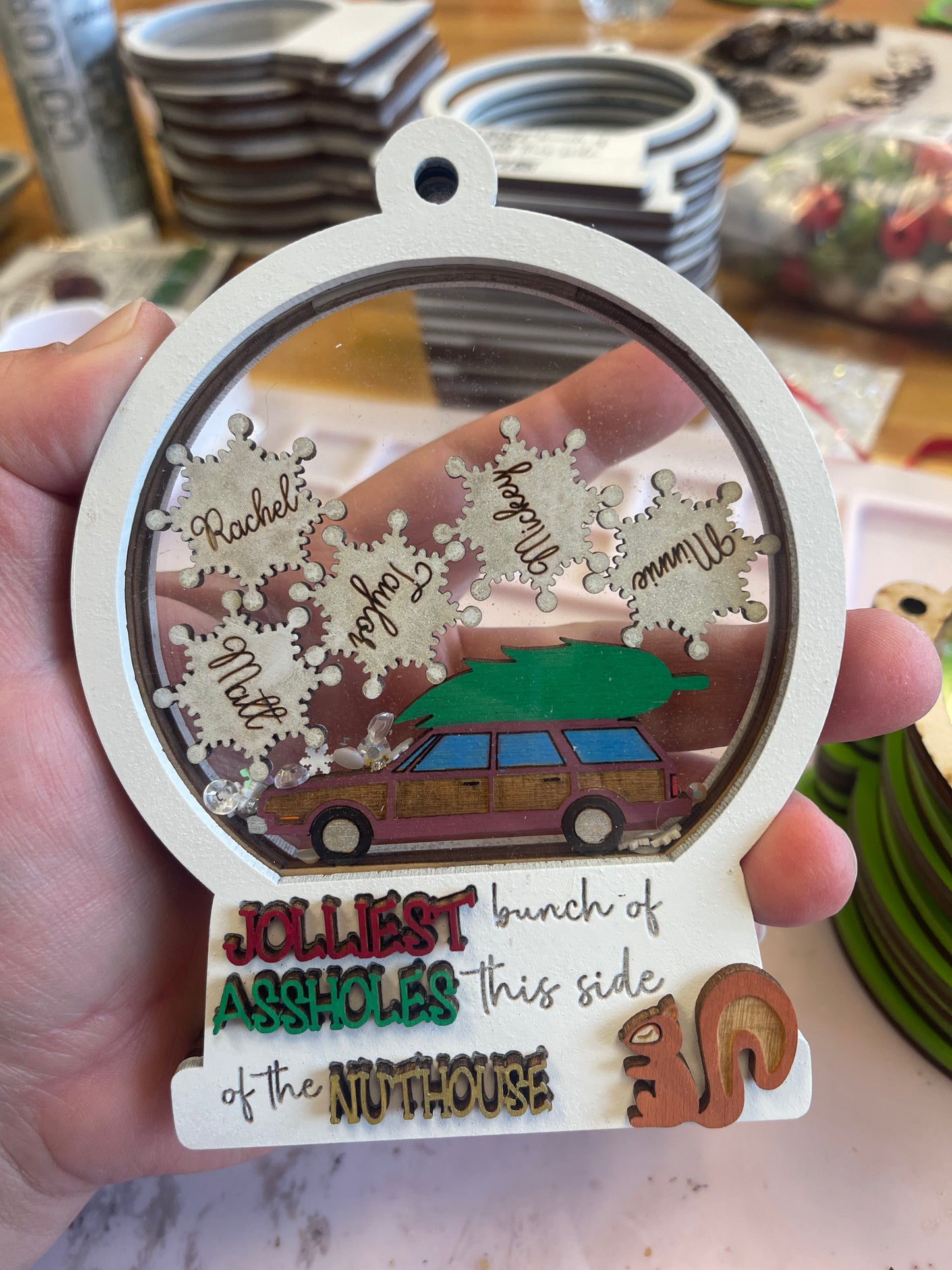 Jolliest Family Shaker Ornament
