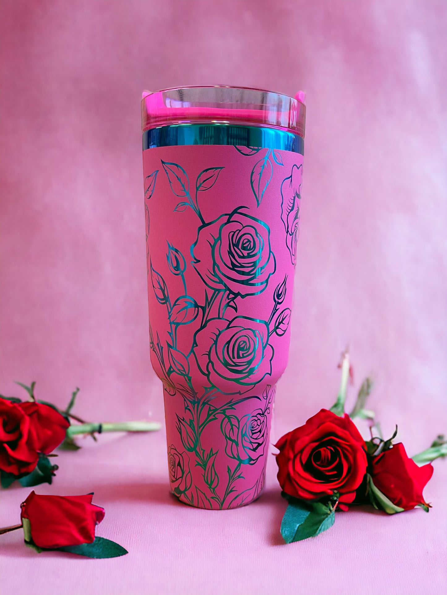 Roses 40oz Rainbow Tumbler