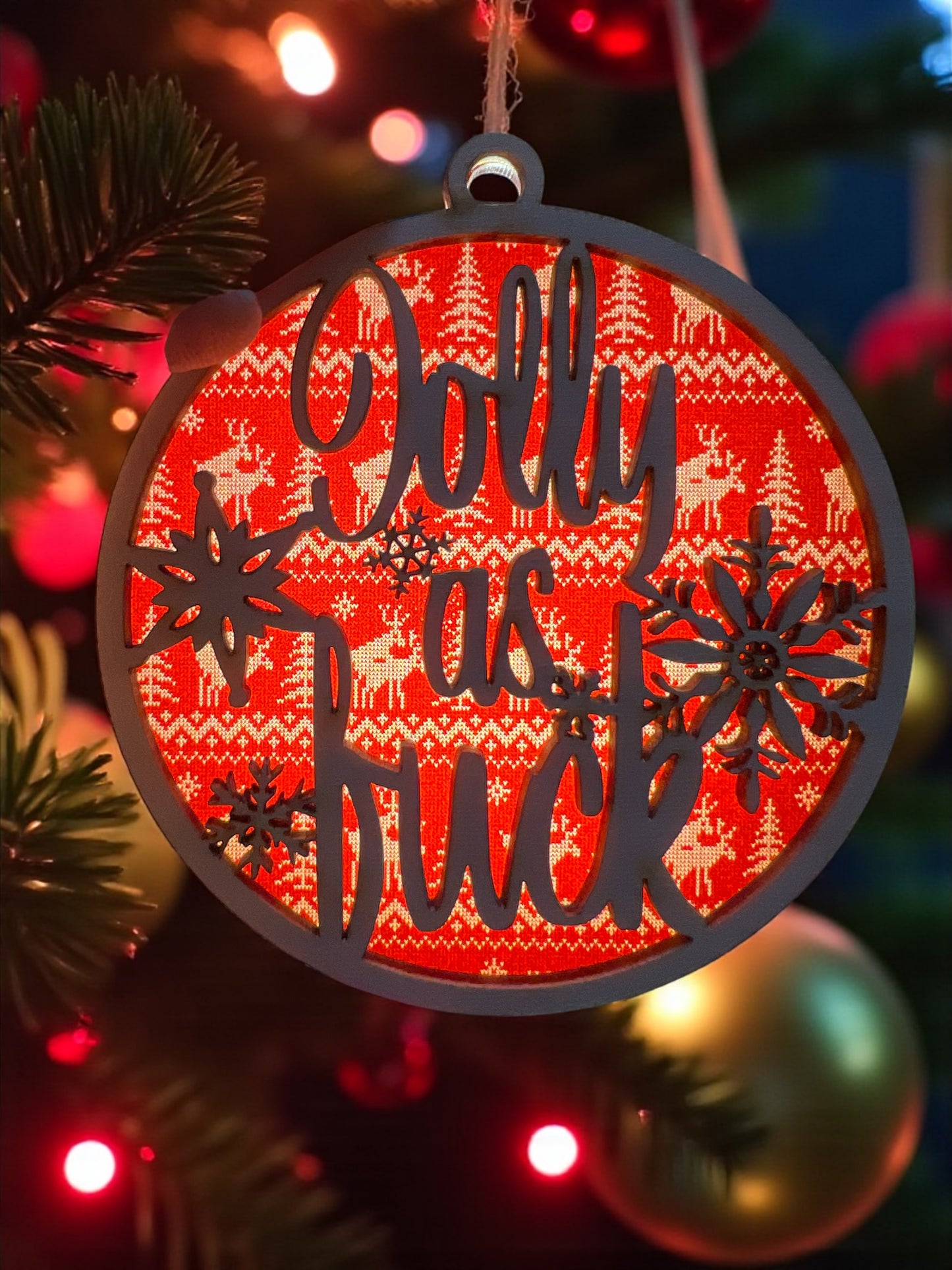 Jolly AF Ornament - Acrylic Bucks