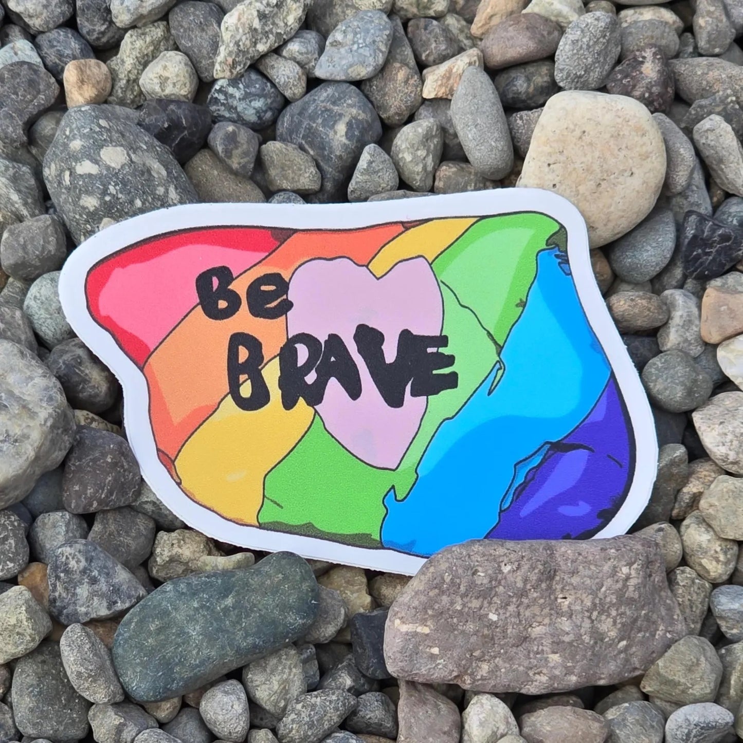 Be Brave Rock Sticker