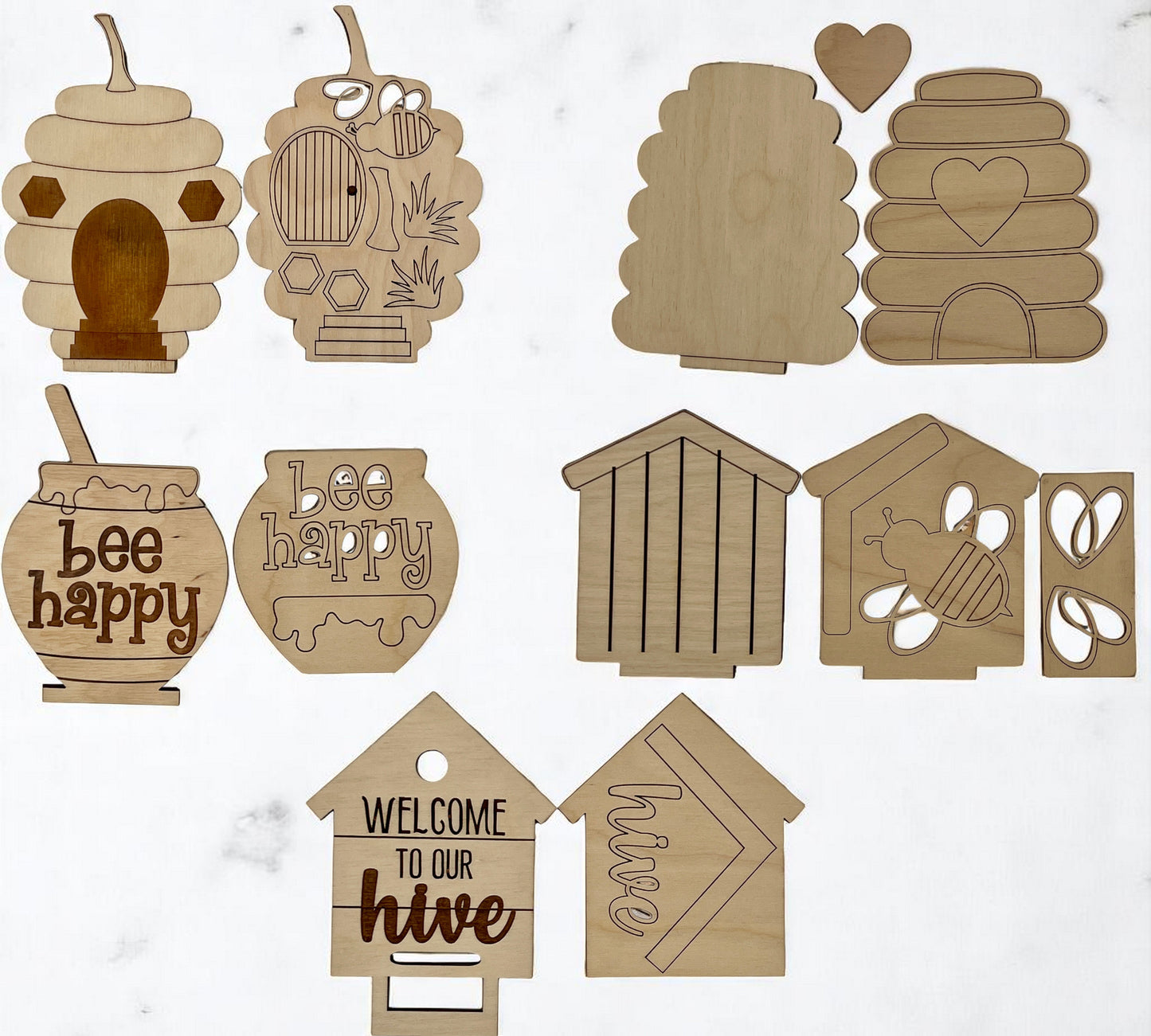 Interchangeable standing Bee Hive House Set of 5
