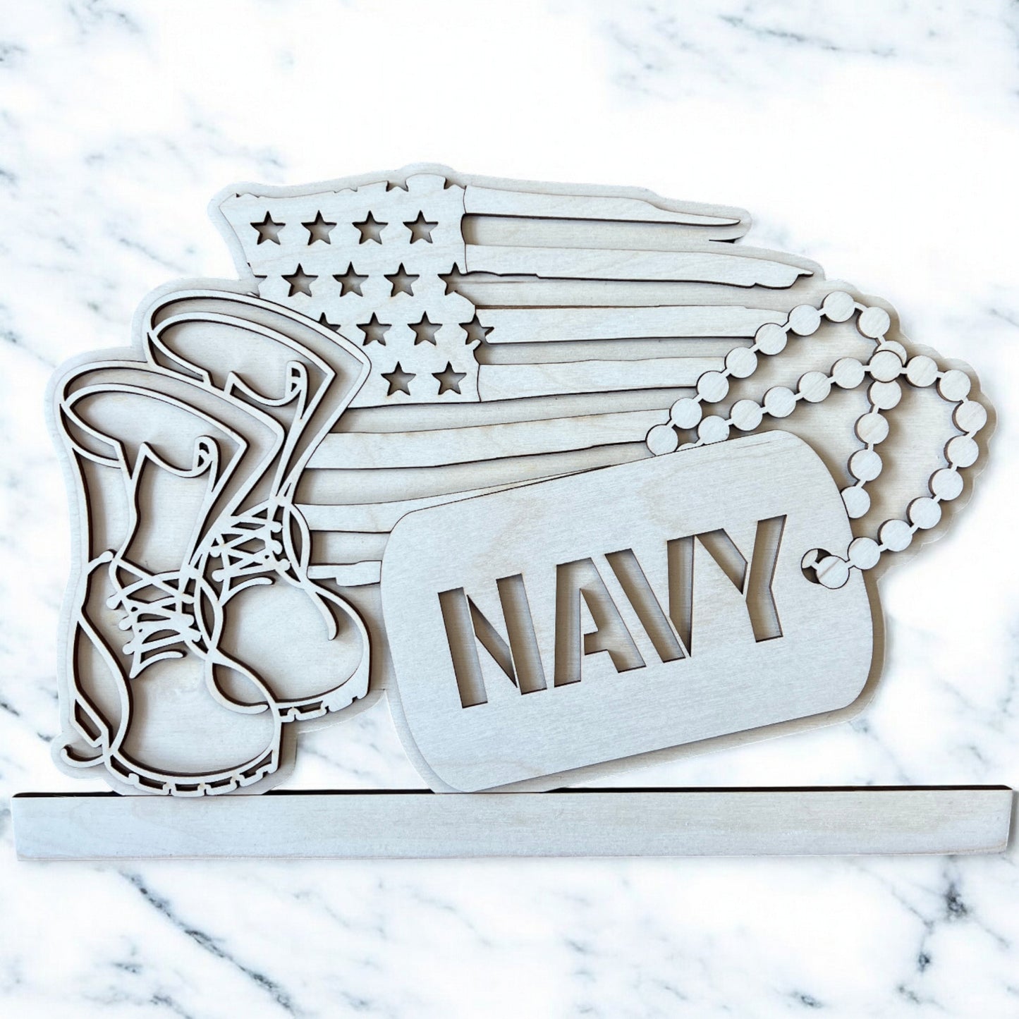 Military Branch inserts for round Interchangeable round or Crate
