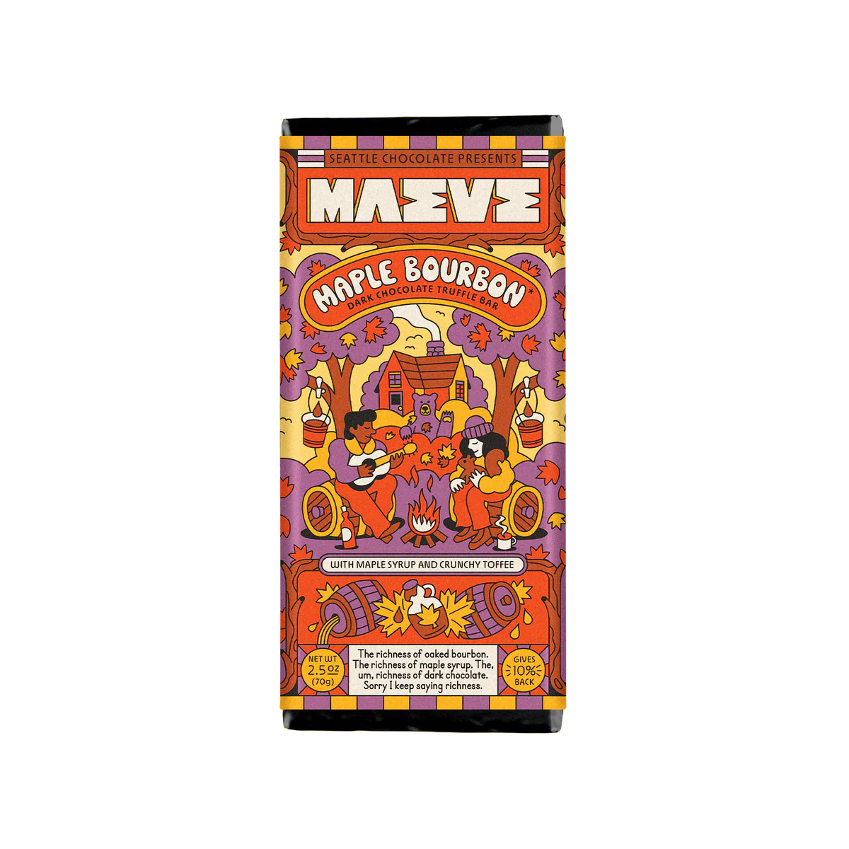 Maple Bourbon Dark Chocolate Truffle Bar