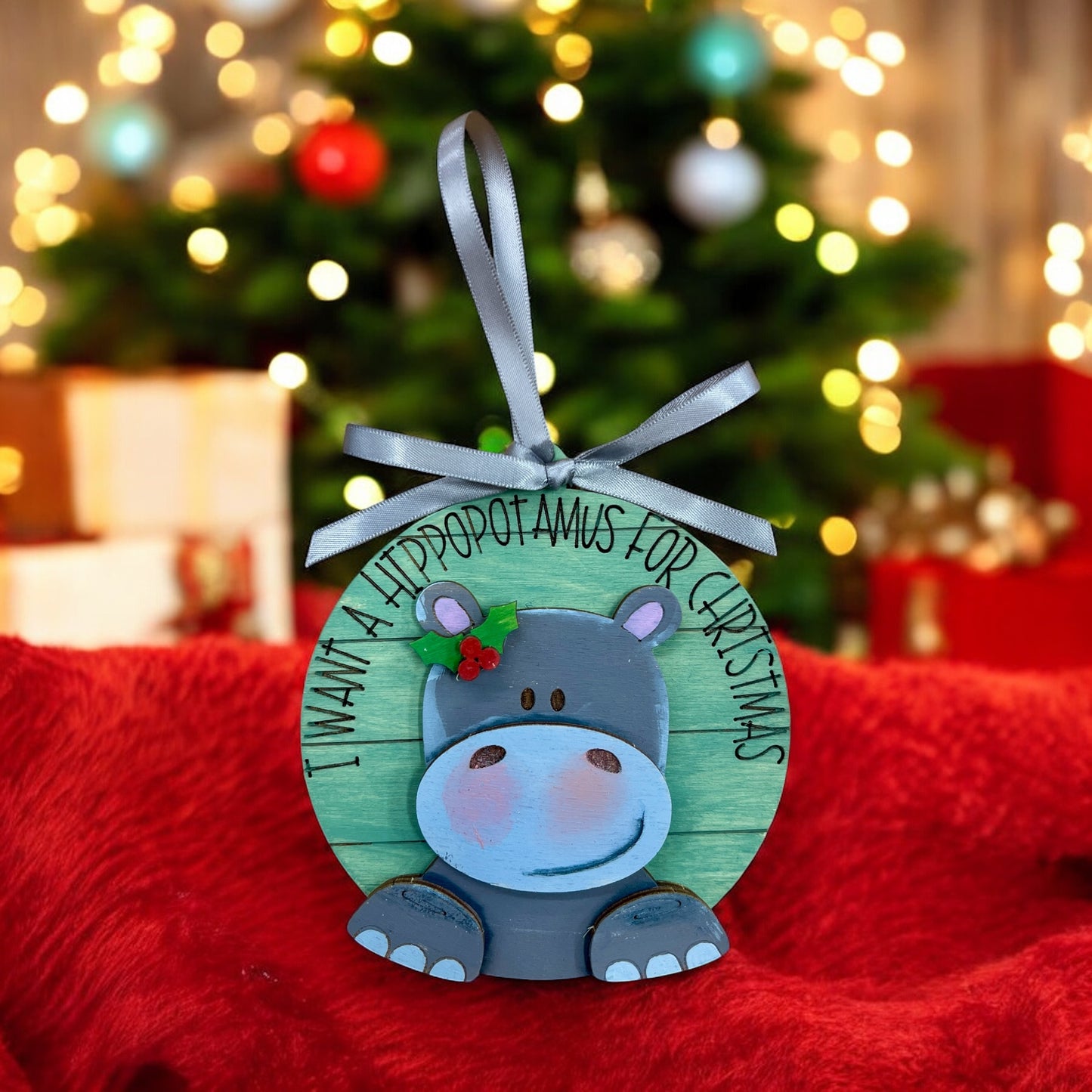 Want a Hippopotamus for Christmas Ornament
