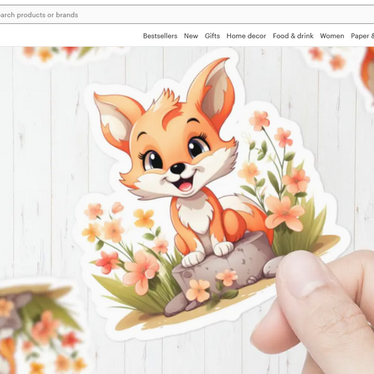 Fox in Garden Sticker