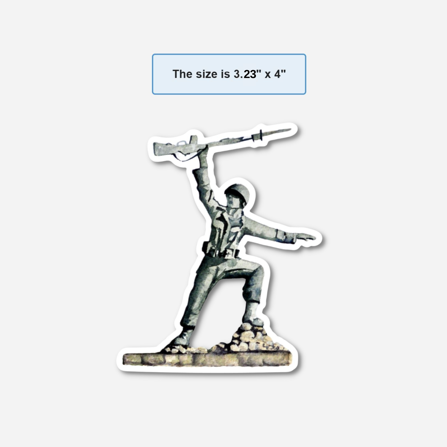 Iron Mike the Infantryman, Military Statue Sticker