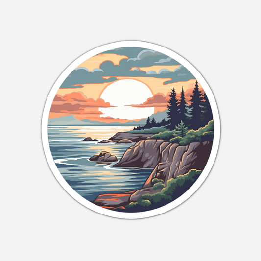 Coastal Sunset Vinyl Sticker