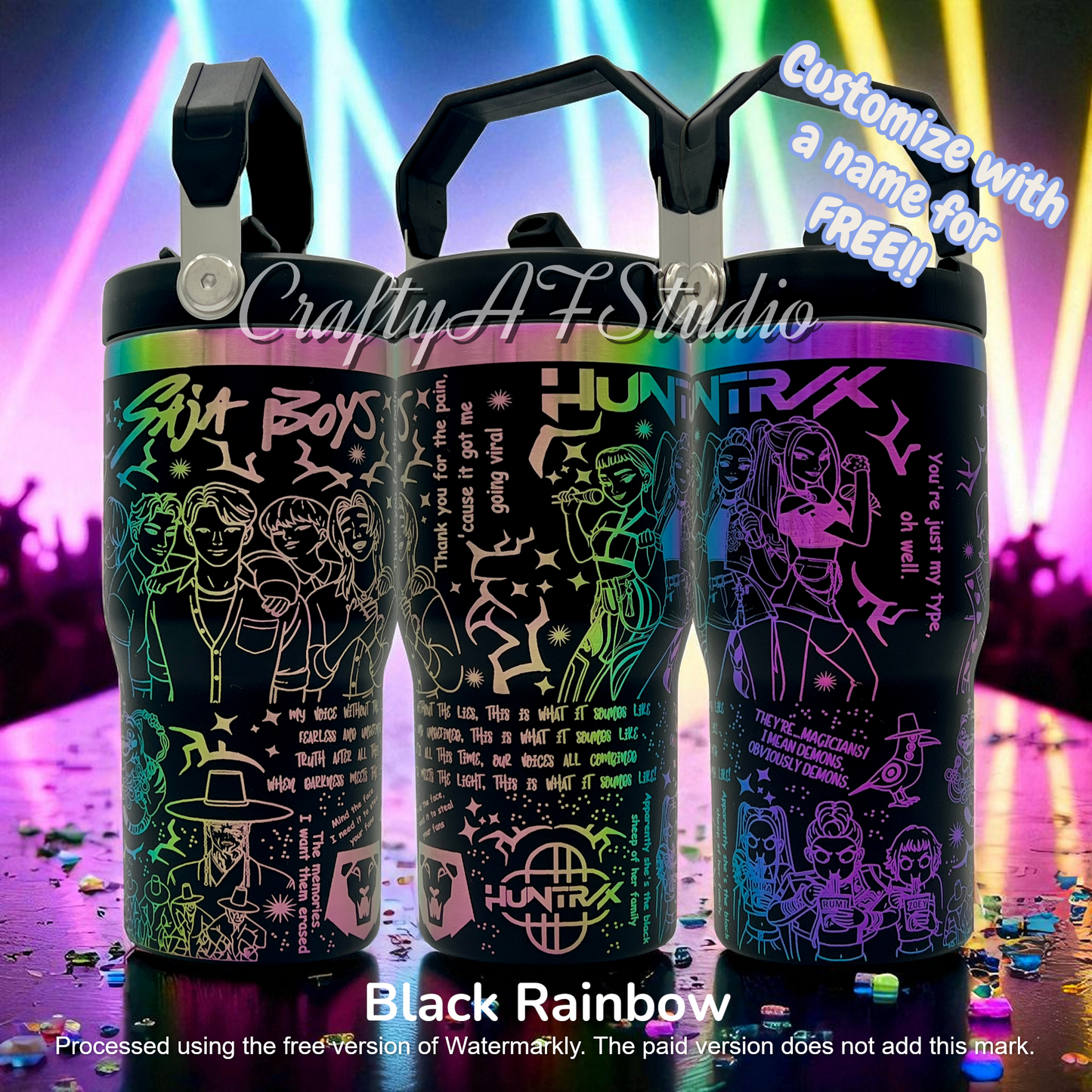 20oz K-Pop Demon Hunters Laser Engraved Tumbler V2