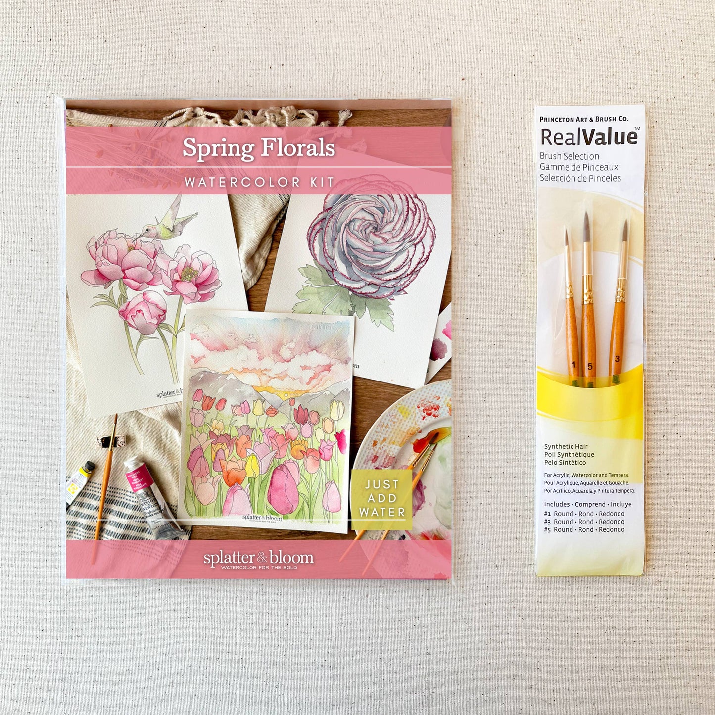 Watercolor Painting Kit, Spring Florals , Beginner Skill