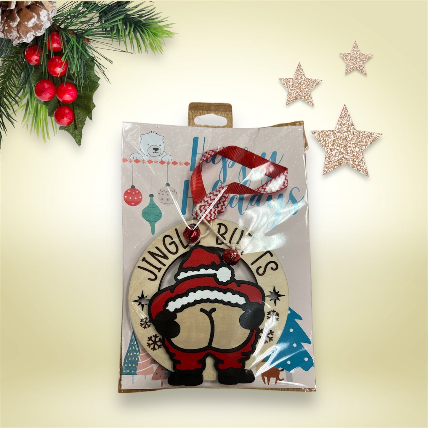 Jingle Butts - Santa Ornament