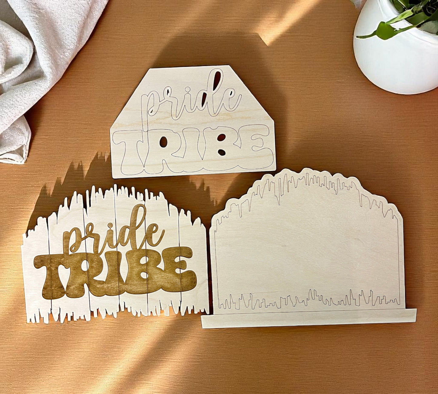 pride tribe season insert for interchangeable door hanger or crate display. painted or ready to paint
