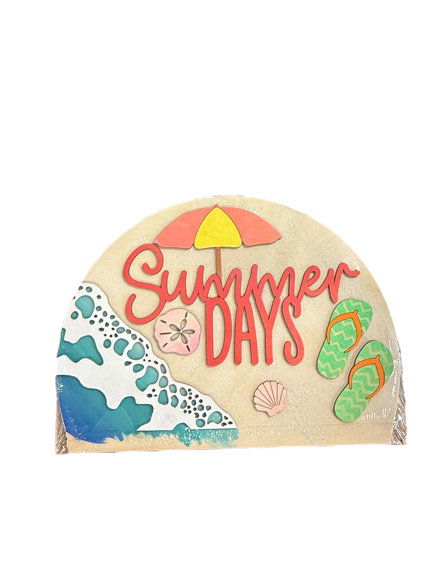 Summer days interchangeable insert for round door hanger or crate display-painted