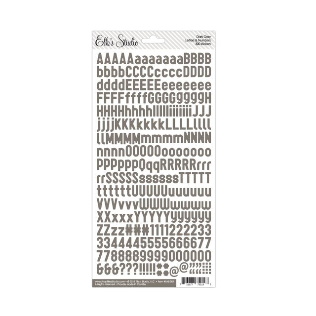 Letter & Number Stickers - Dark Grey