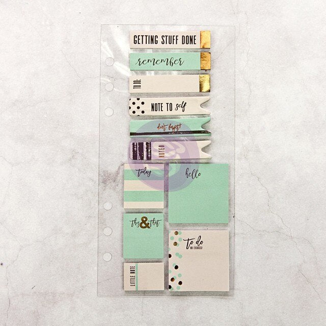 Teal and Gold Sticky Notes