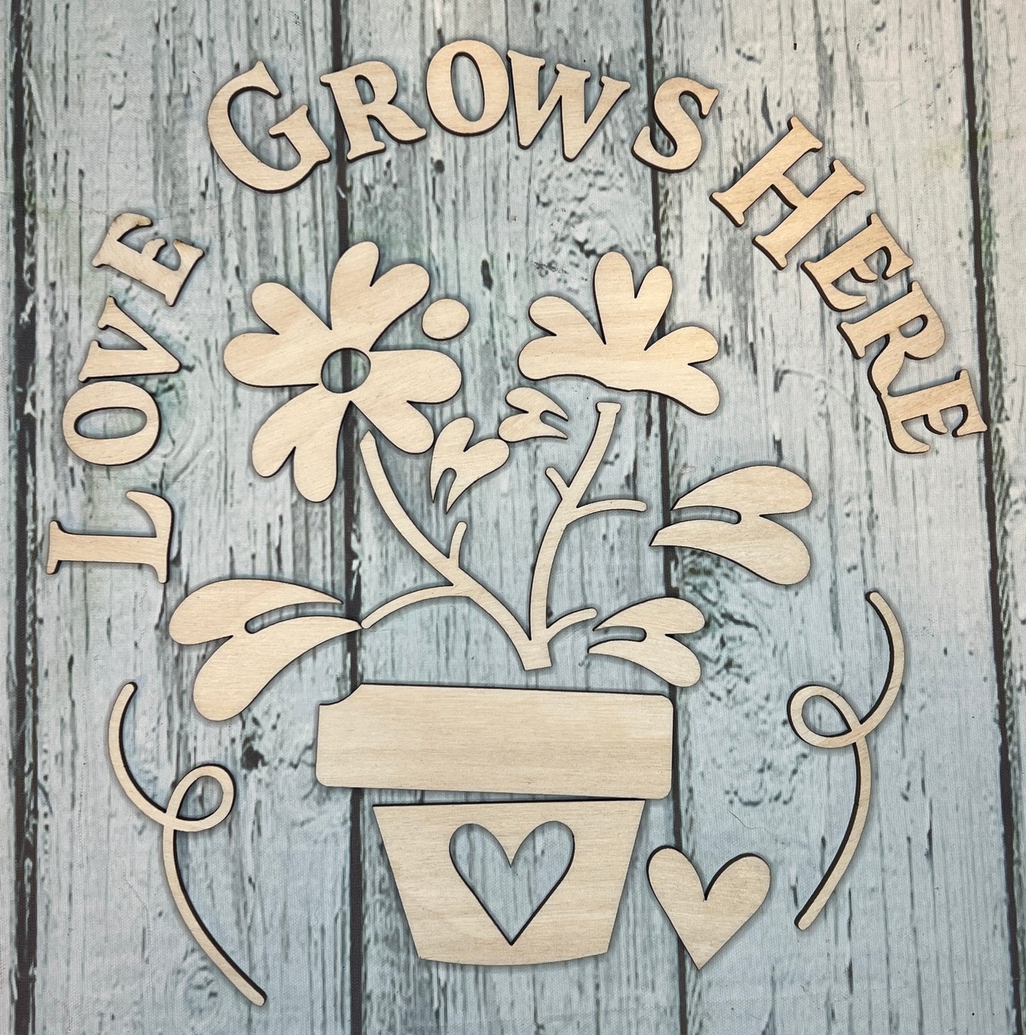 Love Grows Here - DIY Wood Blank