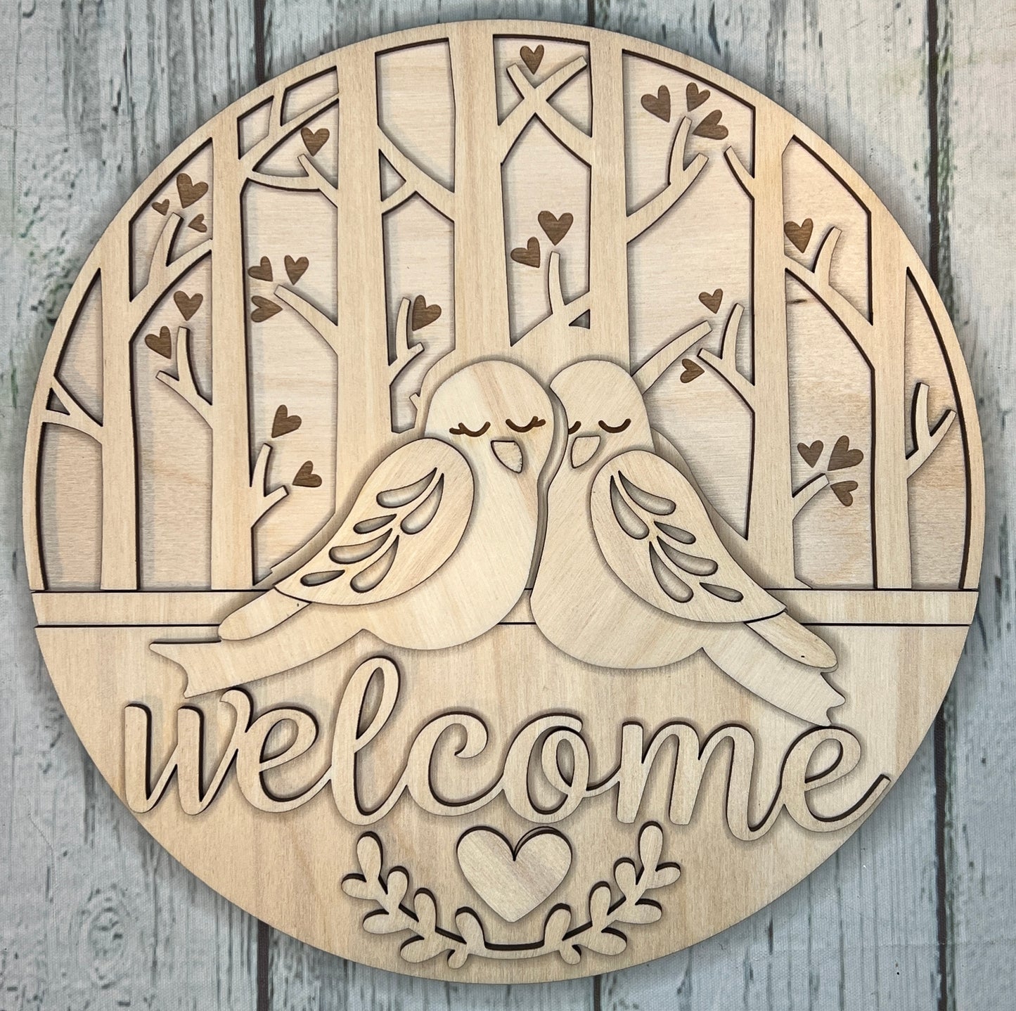 Welcome - Lovebirds - DIY Wood Blank Sign